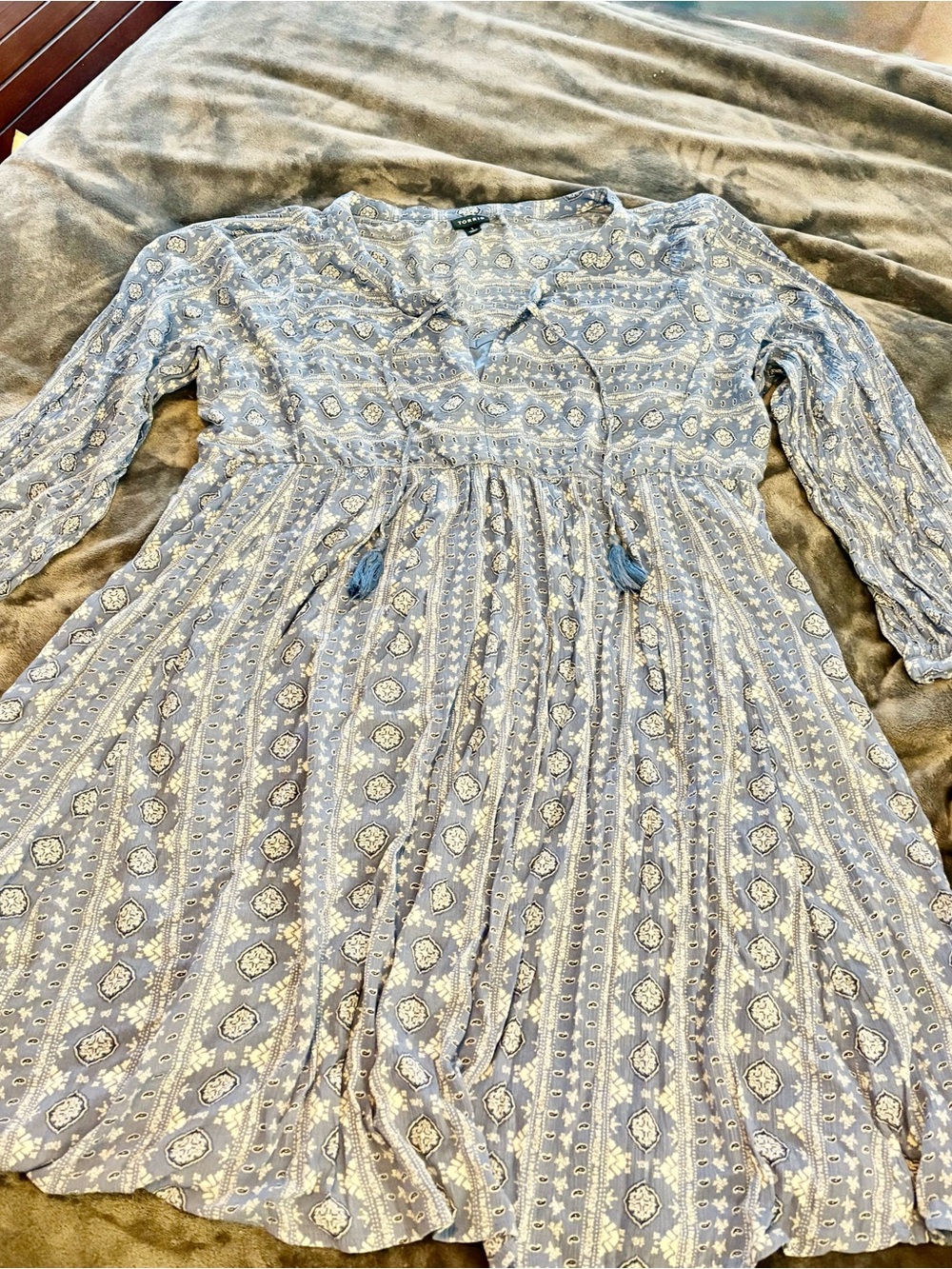 TORRID Boho Blue Printed 3/4-Sleeve Women’s Dress